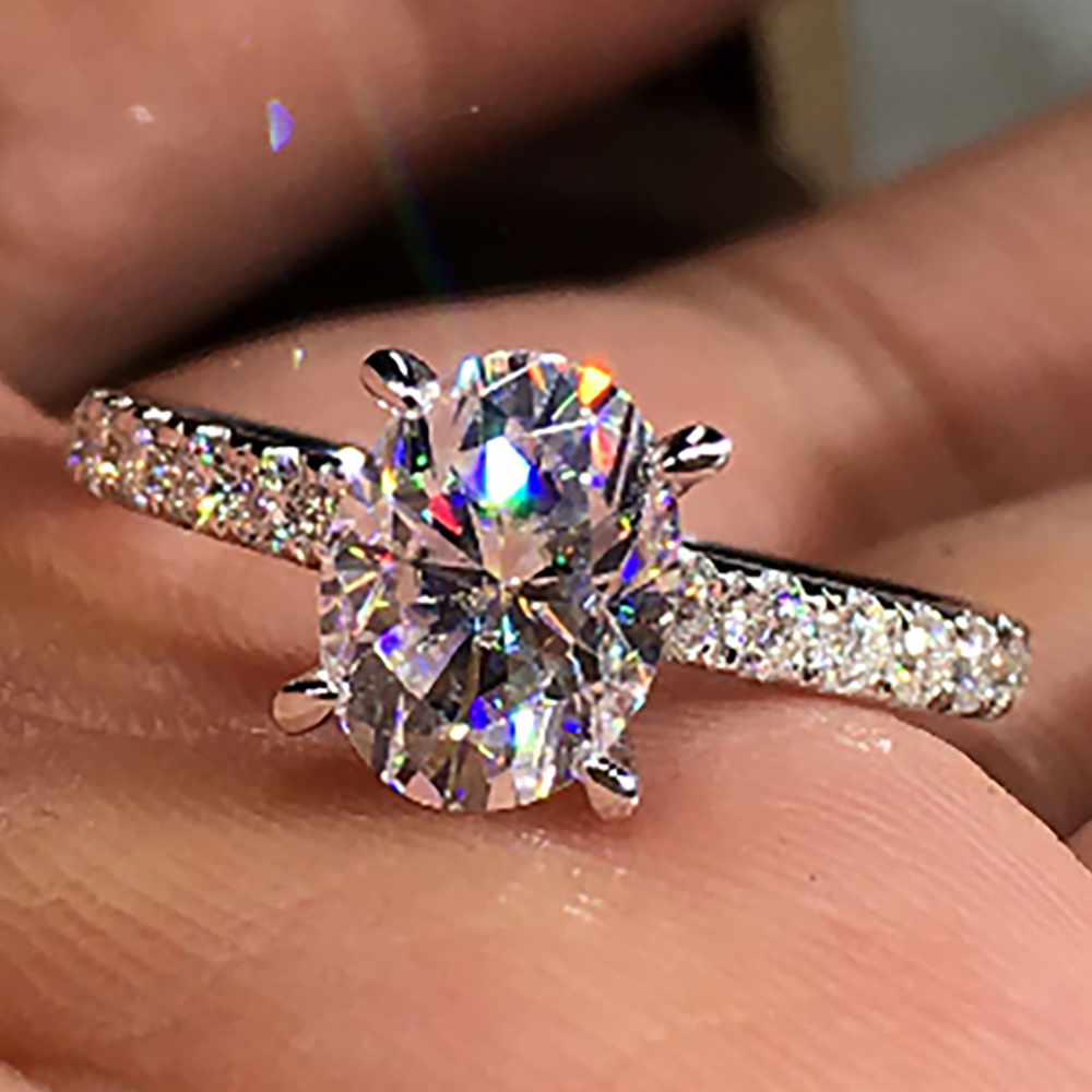 Moissanite Engagement Ring 1 Carat - Bague de fiançailles ou d'anniversaire pour