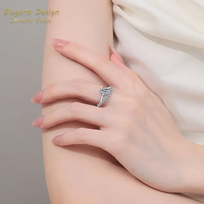 Moissanite Engagement Ring 1 Carat - Bague de mariage en platine Pt950,