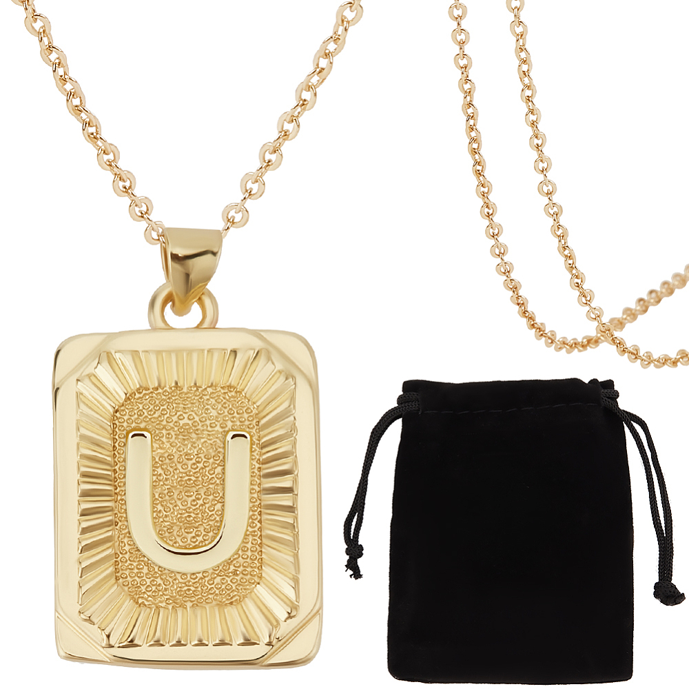 Initial Letter Necklace 18K Gold - 1 boîte de 1 collier avec