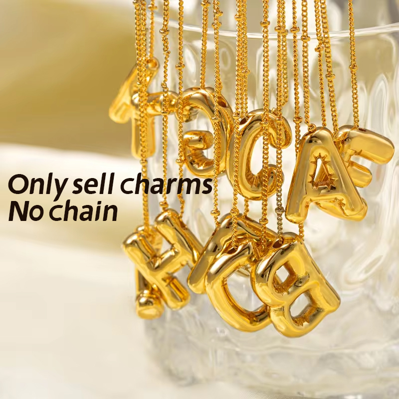 Initial Letter Necklace 18K Gold - CARLIDANA-Colliers à bulles en acier inoxydable