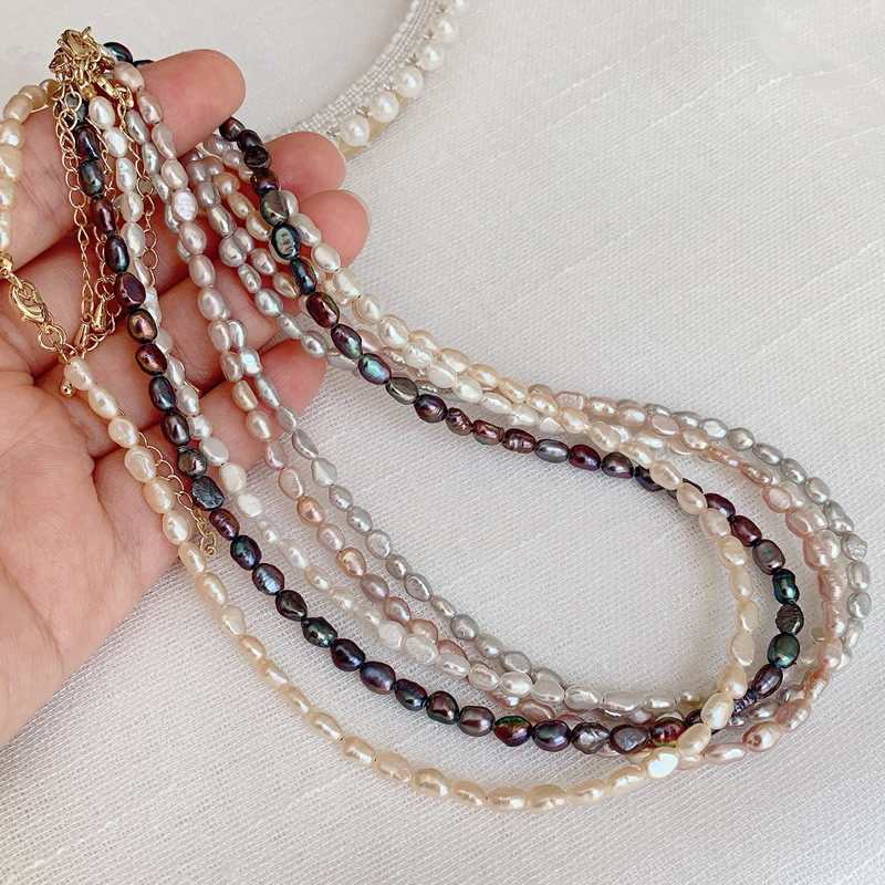 Pearl Choker Necklace Vintage - Collier de perles d'eau douce naturelles