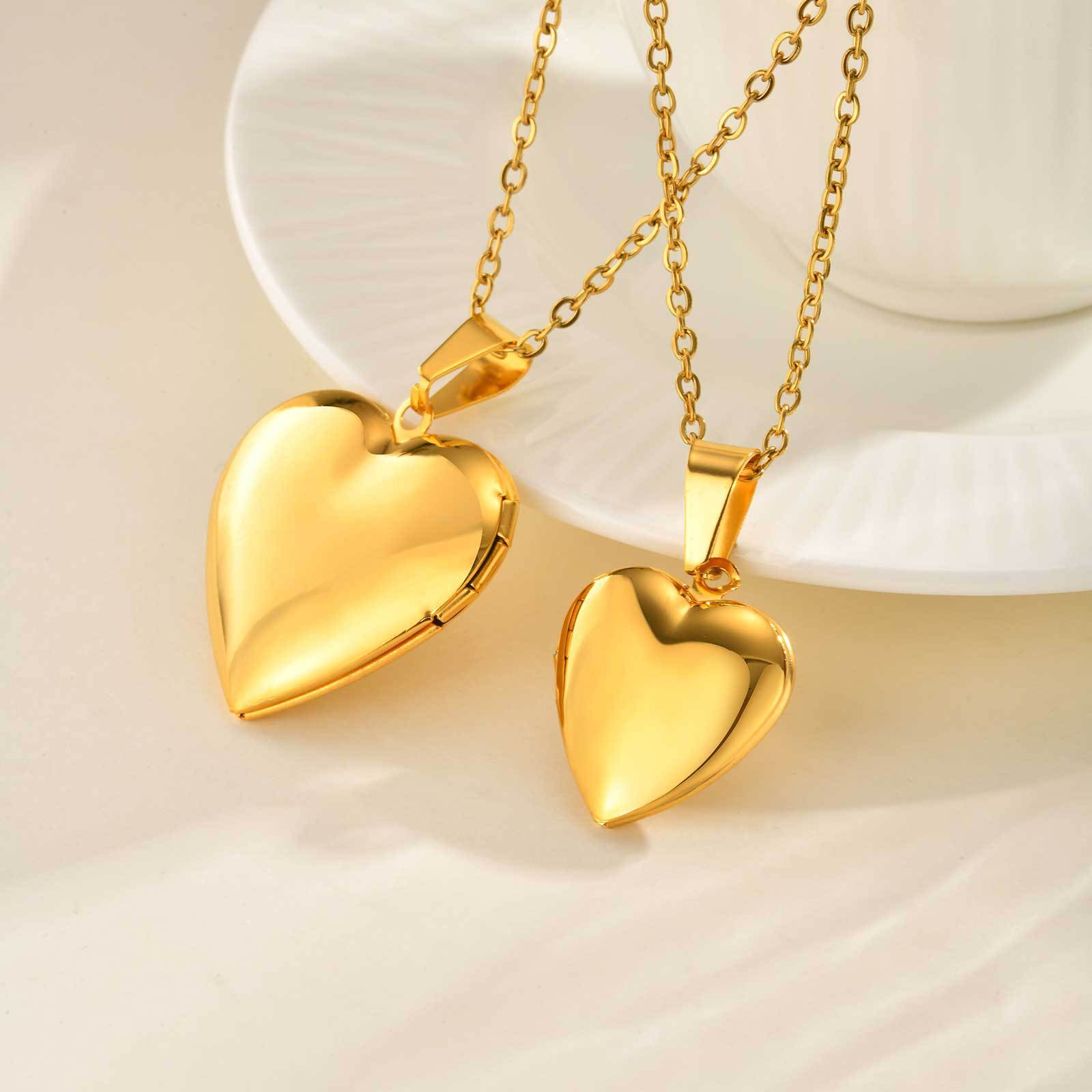 Collier avec pendentif en form - Heart Locket Necklace Photo avis et prix