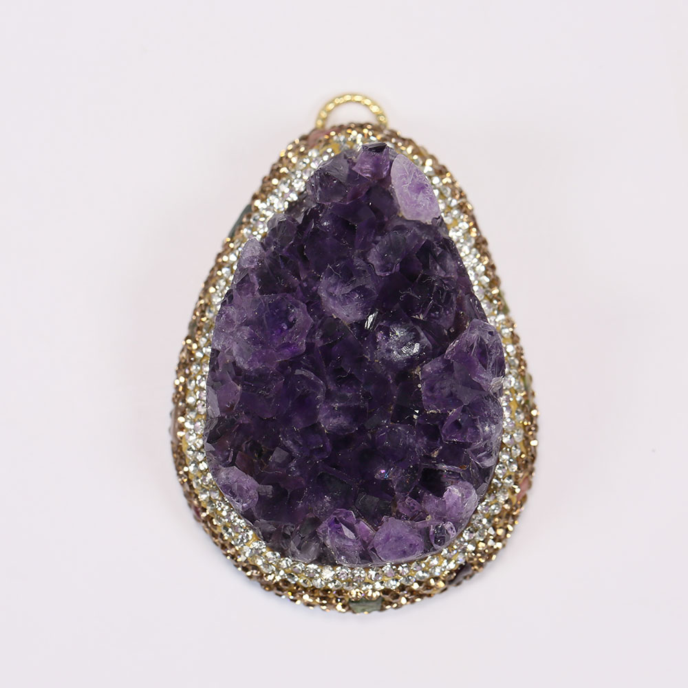 Cluster de Quartz améthyste vi - Crystal Pendant Necklace Natural Stone avis et prix
