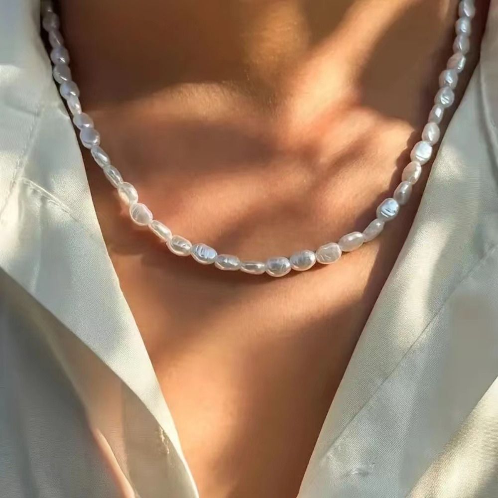 Collier ras du cou simple en f - Pearl Choker Necklace Vintage avis et prix