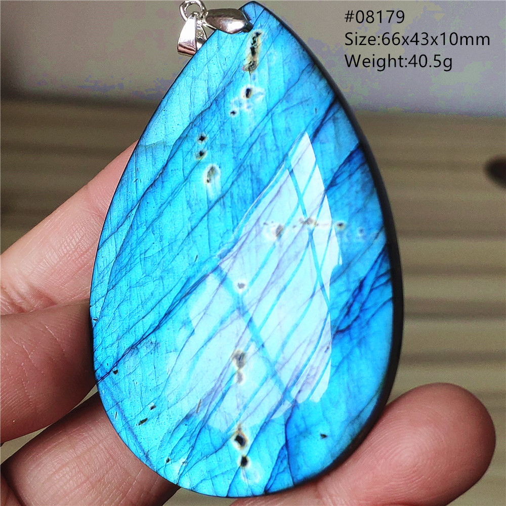 Pendentif en labradorite bleue - 925 Sterling Silver Chain Necklace Men avis et prix