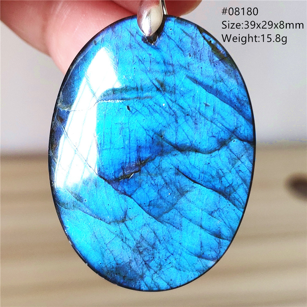 Pendentif en labradorite bleue - 925 Sterling Silver Chain Necklace Men avis et prix