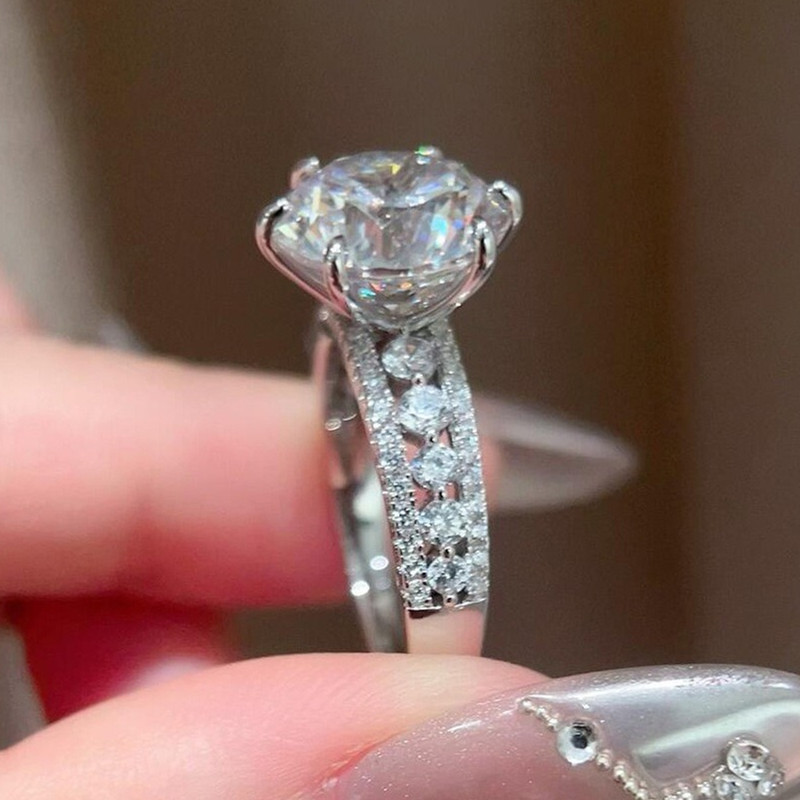 Bague pour femme en argent ste - Moissanite Engagement Ring 1 Carat avis et prix