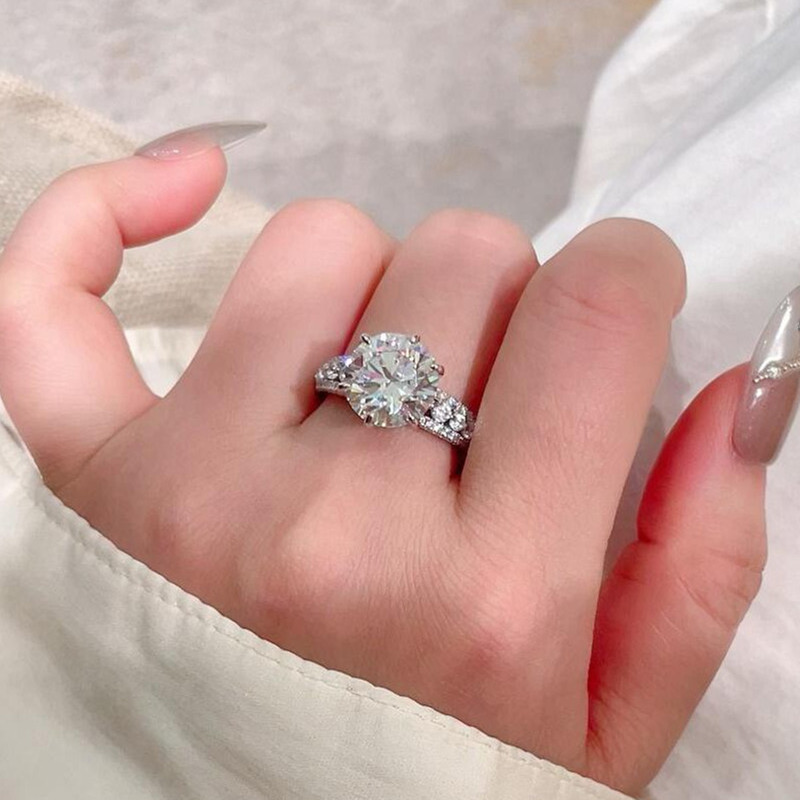 Bague pour femme en argent ste - Moissanite Engagement Ring 1 Carat avis et prix