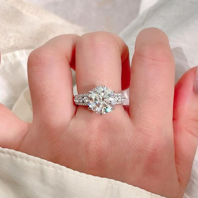 Bague pour femme en argent ste - Moissanite Engagement Ring 1 Carat avis et prix
