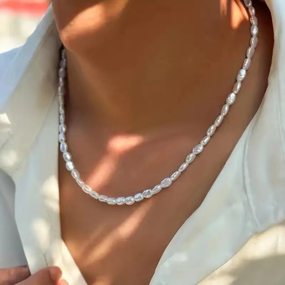 Collier ras du cou simple en f - Pearl Choker Necklace Vintage avis et prix