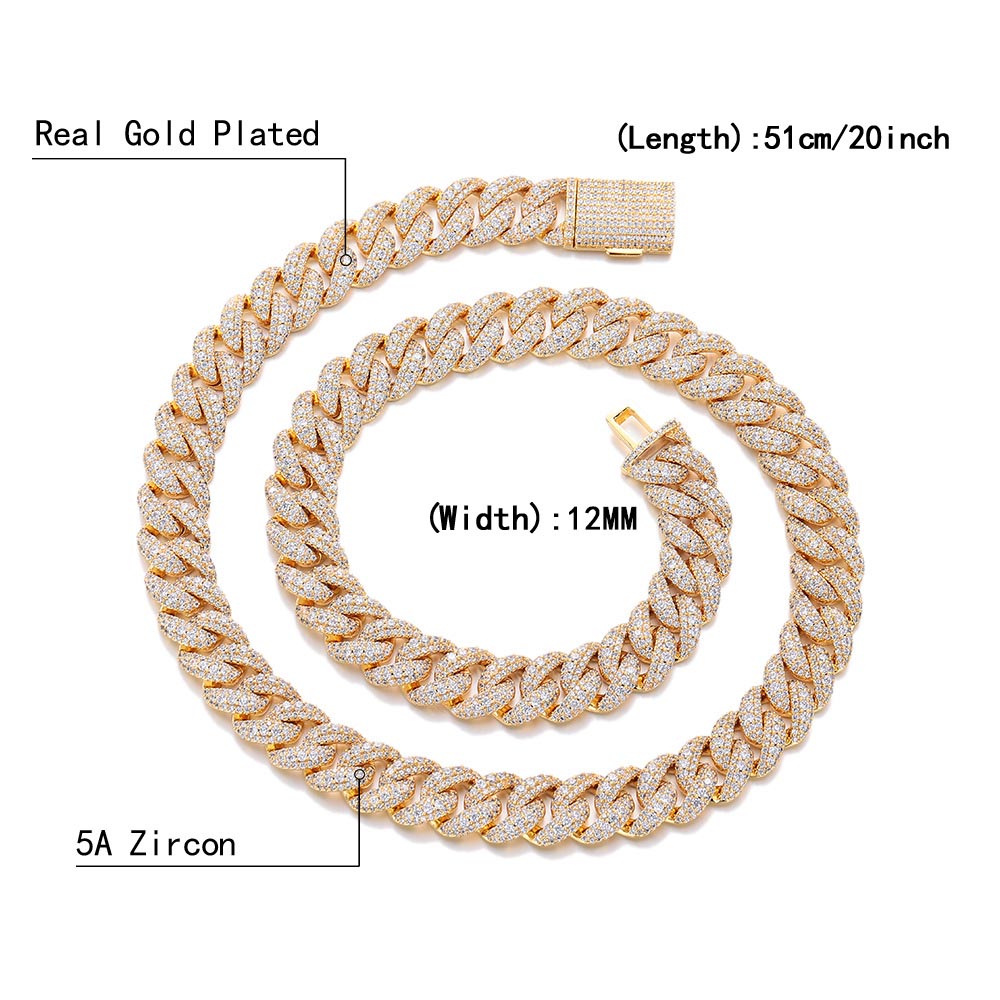 Collier chaîne cubaine en diam - Cuban Link Chain 12Mm avis et prix