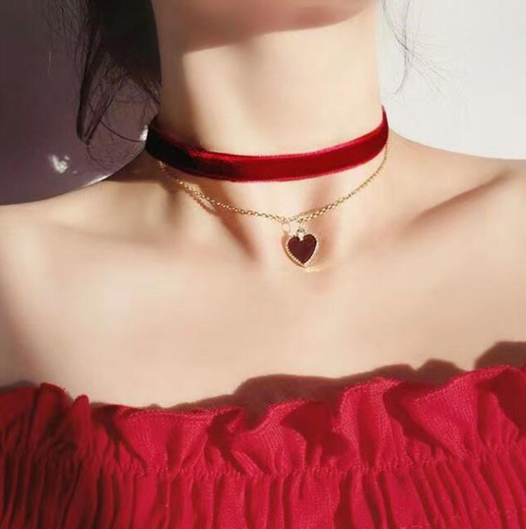Collier ras du cou romantique  - Layered Pendant Necklace Aesthetic avis et prix