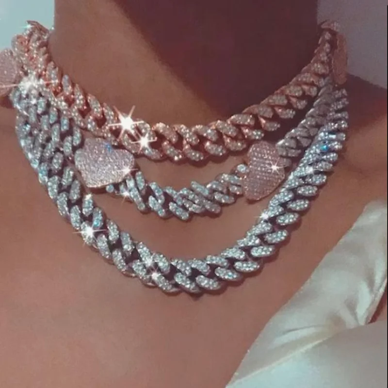 Collier ras du cou en zircon c - Cuban Link Chain 12Mm avis et prix