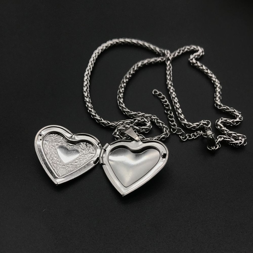 Collier médaillon photo en for - Heart Locket Necklace Photo avis et prix