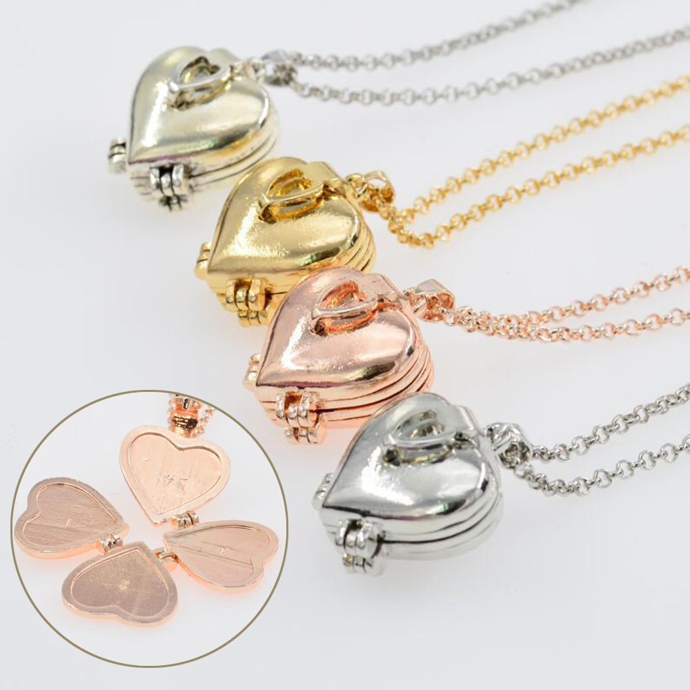 Collier médaillon photo en for - Heart Locket Necklace Photo avis et prix