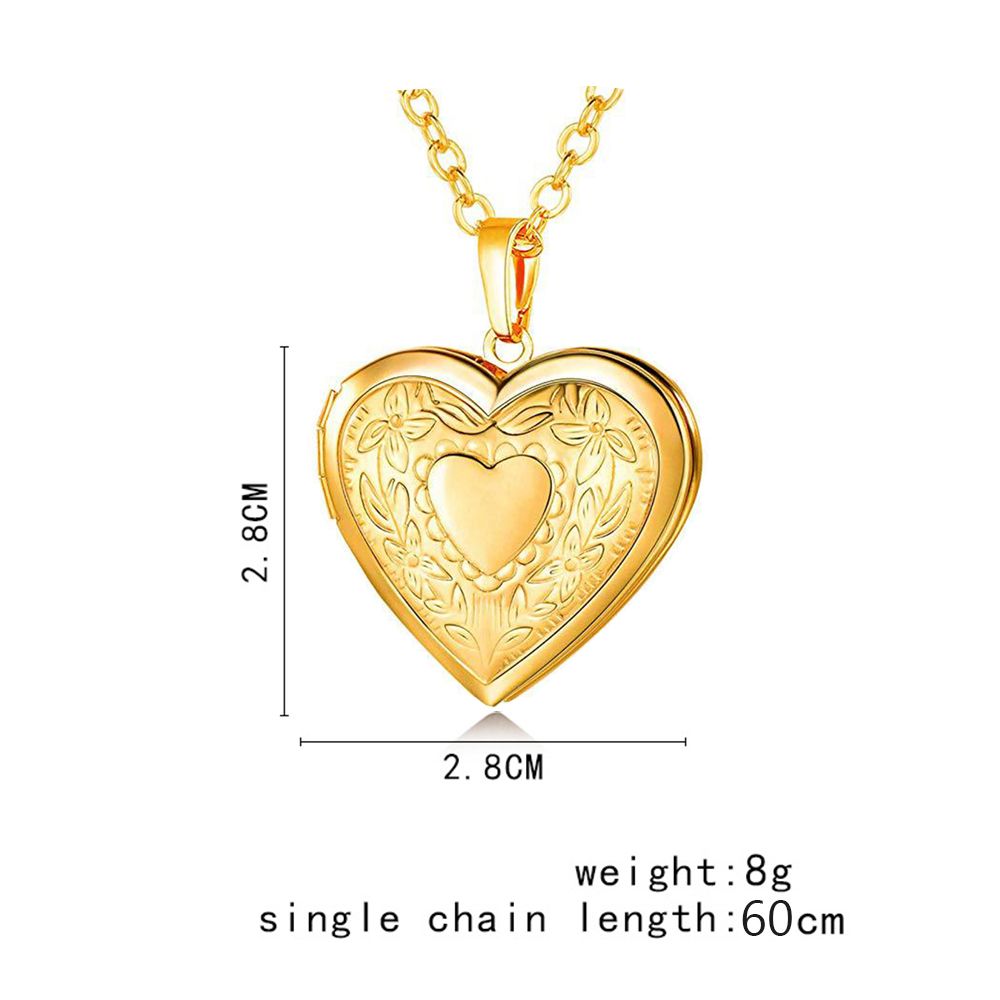 Collier médaillon photo en for - Heart Locket Necklace Photo avis et prix