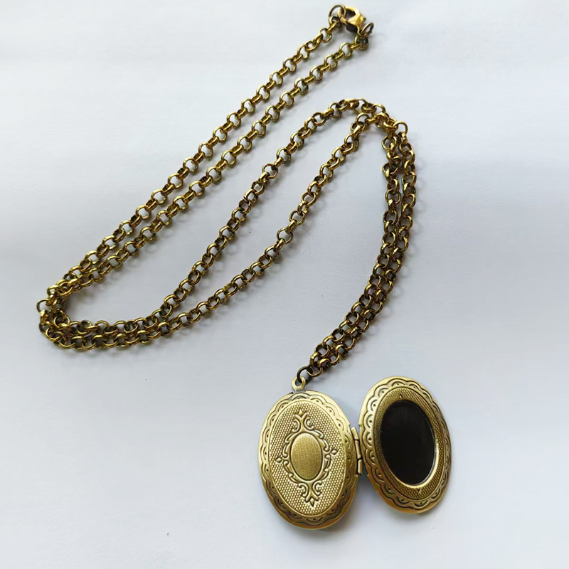 Médaillon en bronze antique po - Heart Locket Necklace Photo avis et prix